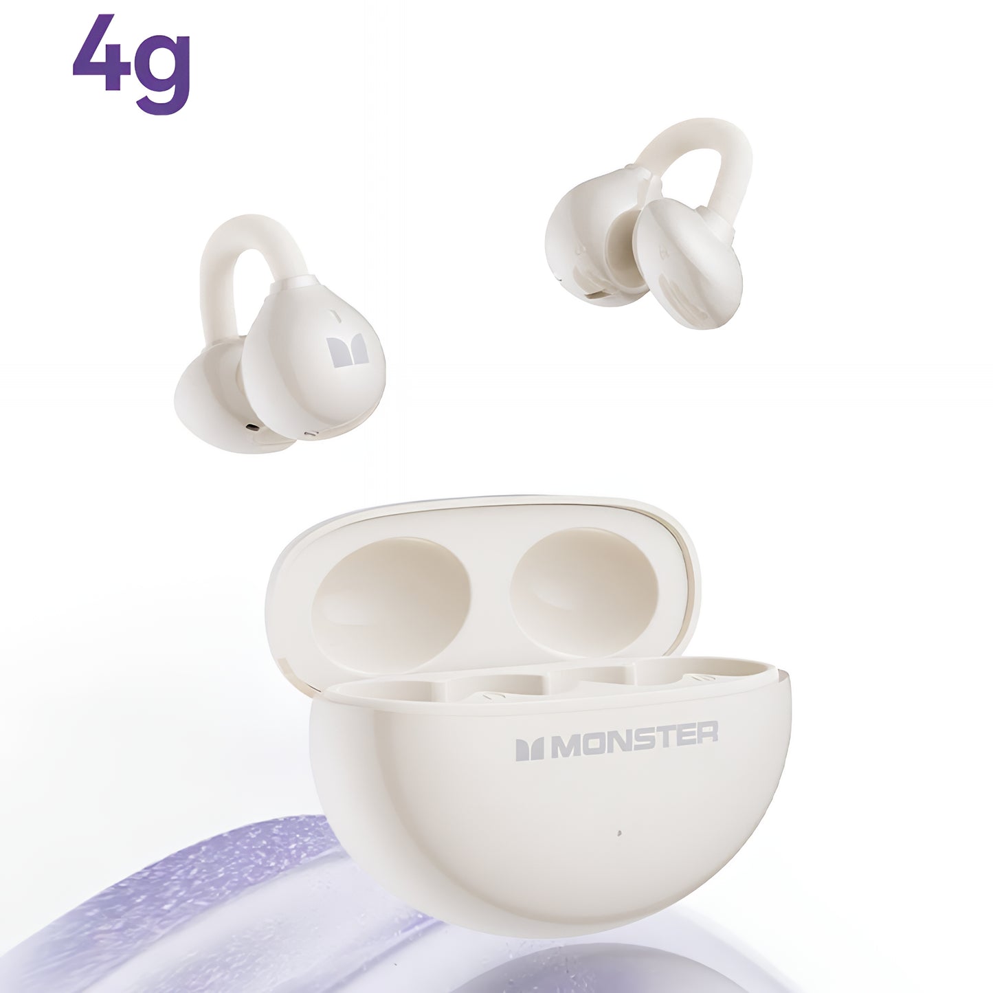 Kit mains libres Bluetooth Monster AirClip AC200, TWS, Crème Clair