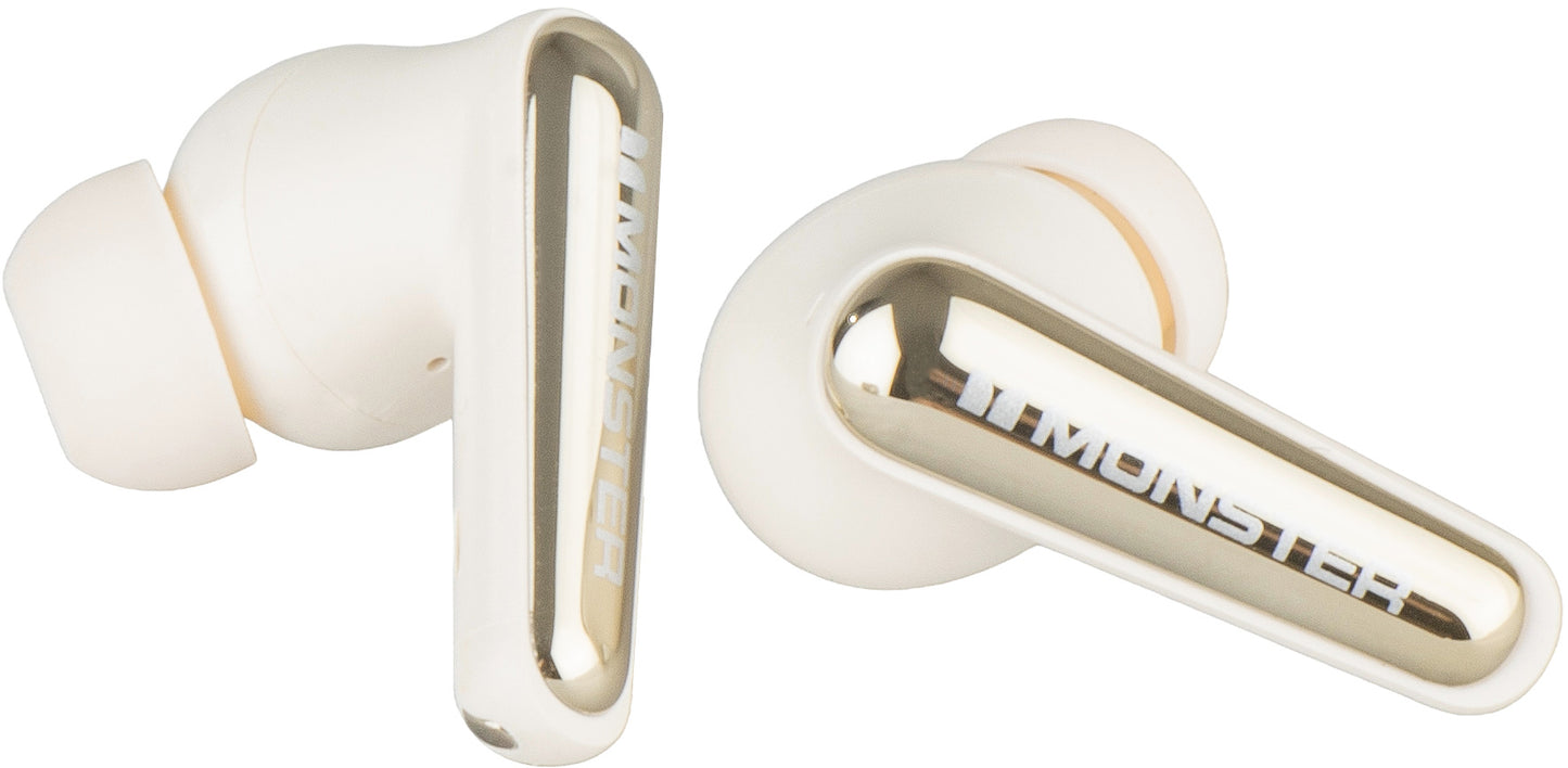 Kit mains libres Bluetooth Monster Clarity 200, TWS, ANC, Crème Clair