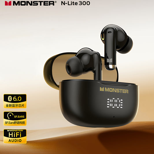 Kit mains libres Bluetooth Monster N-Lite 300, TWS, Noir