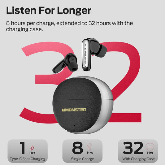 Kit mains libres Bluetooth Monster N-Lite 310, TWS, Noir