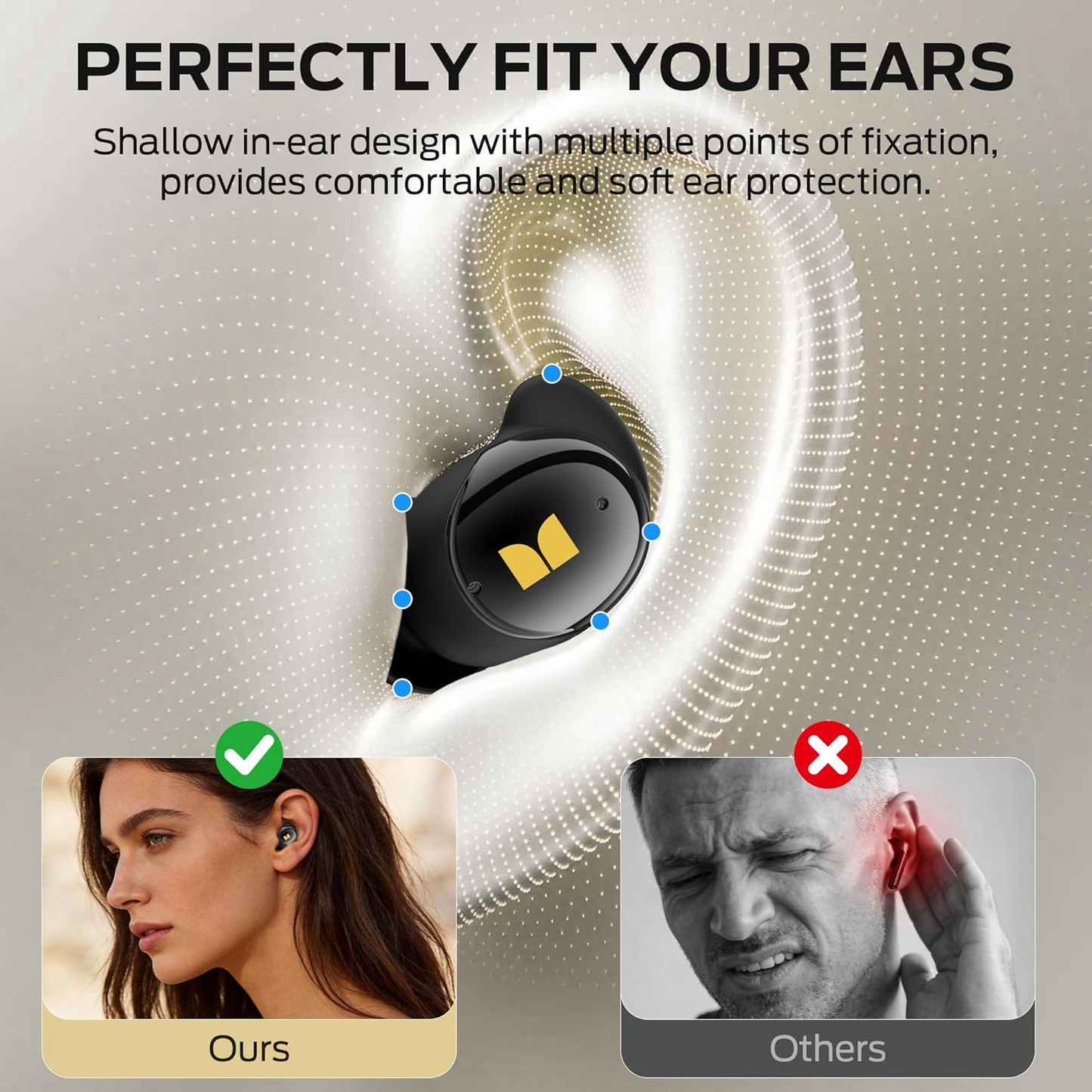 Bluetooth-Freisprecheinrichtung Monster Sleep Ear200, TWS, ANC, Schwarz