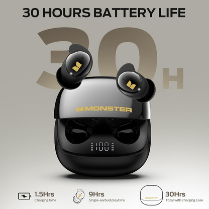 Bluetooth-Freisprecheinrichtung Monster Sleep Ear200, TWS, ANC, Schwarz