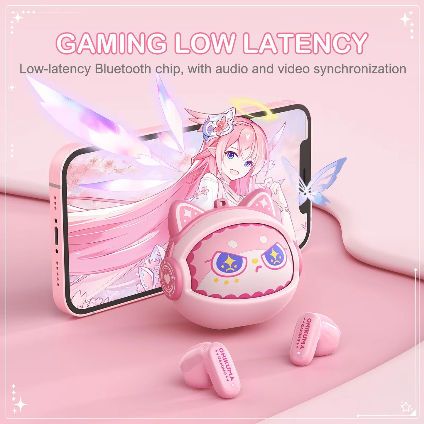 Casque Bluetooth mains libres Onikuma TX603, TWS, Rose