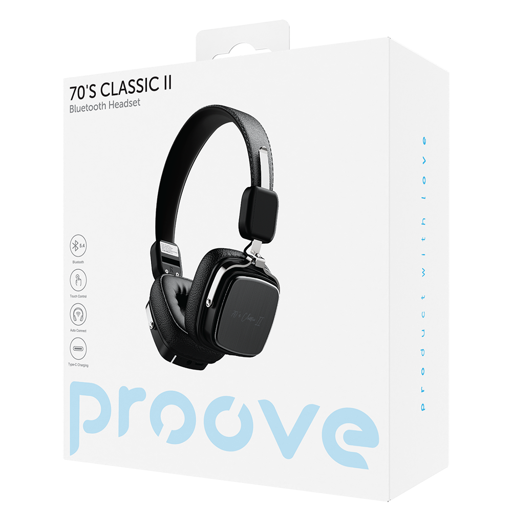 Kit mains libres Bluetooth Proove 70's Classic II, A2DP, Noir