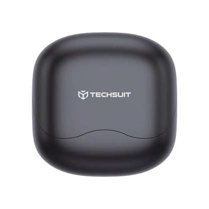 Kit mains libres Bluetooth Techsuit CW5 EchoFit Pro, TWS, ANC, MultiPoint, Noir