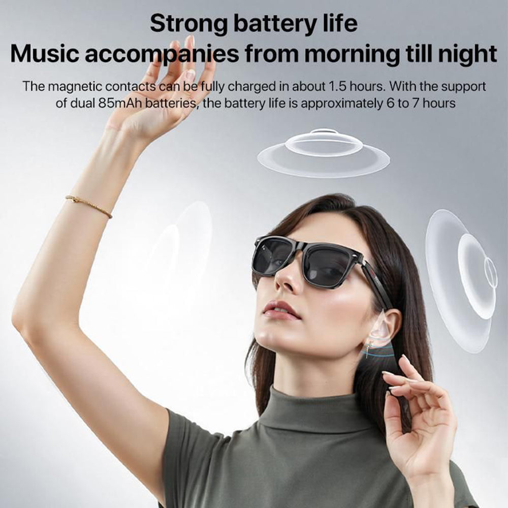Handsfree Bluetooth Yesido IO35, Type Lunettes de Soleil Unisex, A2DP, Noir