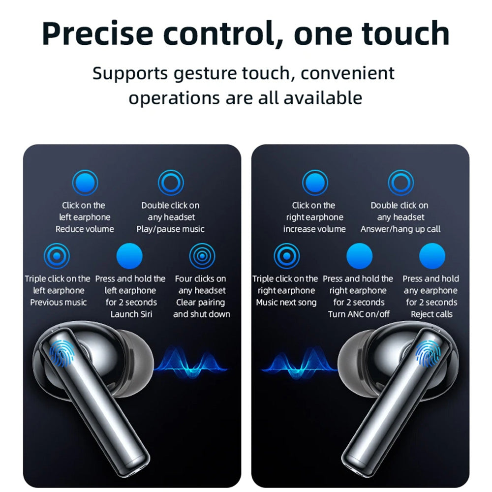 Handsfree Bluetooth Yesido TWS23, TWS, ANC, Schwarz