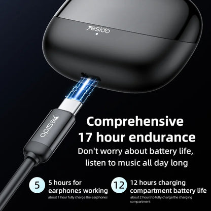 Bluetooth-Freisprecheinrichtung Yesido TWS26, TWS, Schwarz