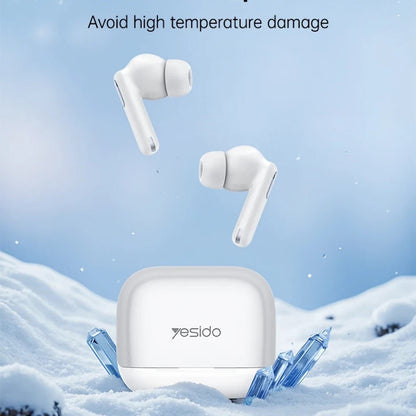 Handsfree Bluetooth Yesido TWS34, TWS, ANC, Weiß