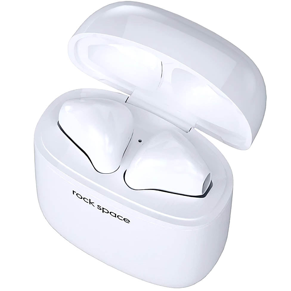 Kit mains libres Bluetooth Rock Space EB100, TWS, Blanc