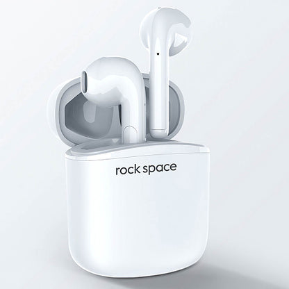 Kit mains libres Bluetooth Rock Space EB100, TWS, Blanc
