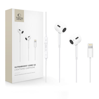 Handsfree Lightning Tech-Protect Ultraboost Core G2, Weiß