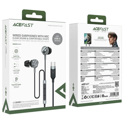 Handsfree USB-C Acefast L6, Schwarz