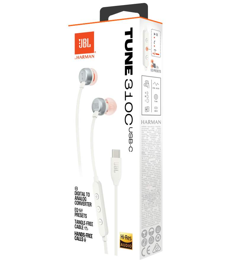 Freisprecheinrichtung USB-C JBL Tune 310C, Weiß JBLT310CWHT