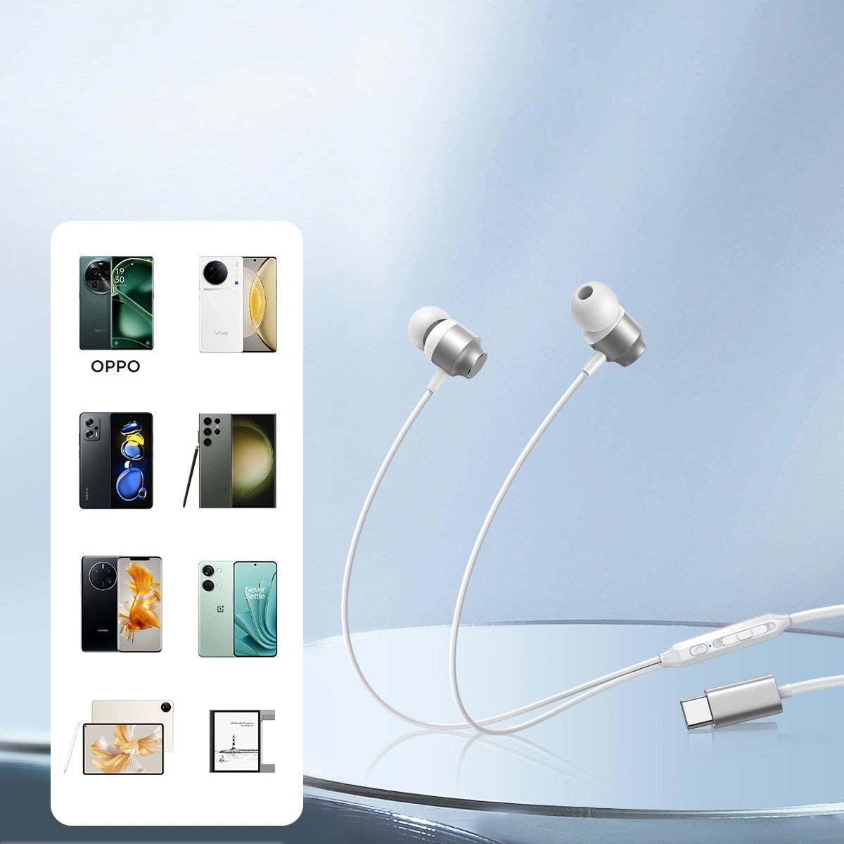 Écouteurs USB-C Joyroom JR-EC06, Argenté