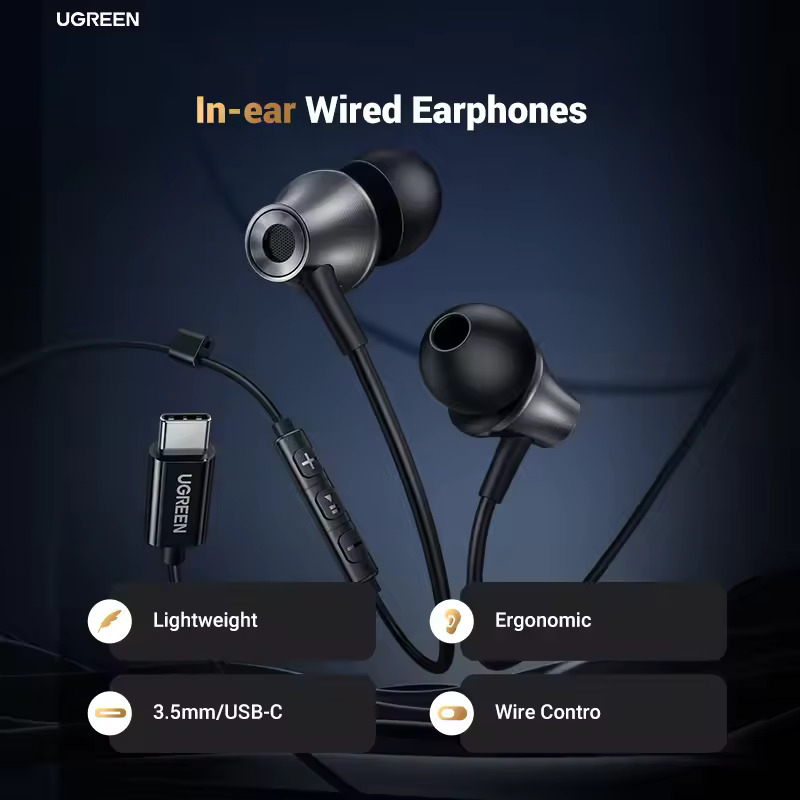 Kit mains libres USB-C UGREEN EP105, Noir