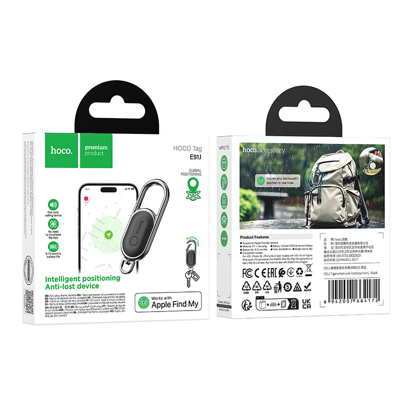 HOCO SmartTag E91J pour séries iOS, Noir