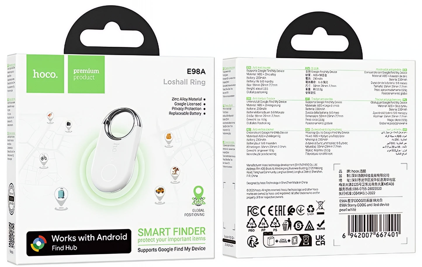 HOCO SmartTag E98A für Android-Serie, Weiß