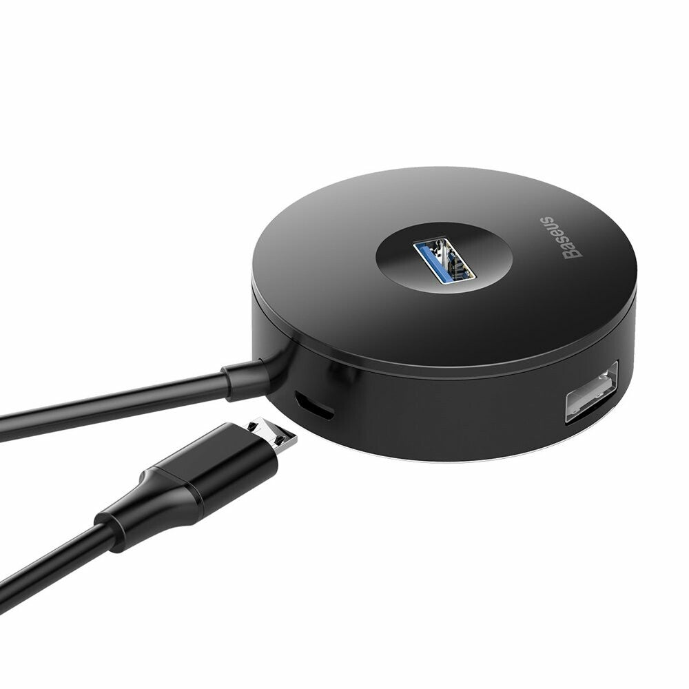 Baseus Runder USB-Hub, 3 x USB-A - 1 x USB-A 3.0, 1m, Schwarz CAHUB-U01 CAHUB-U01