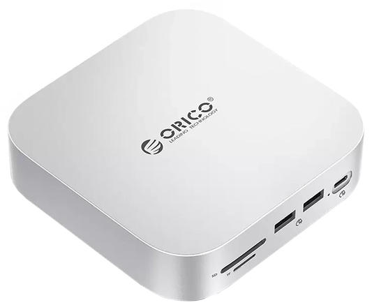 Hub Multifonctionnel Orico MiniLink M48PR pour Apple Mac Mini M4, 9-en-1, Argent