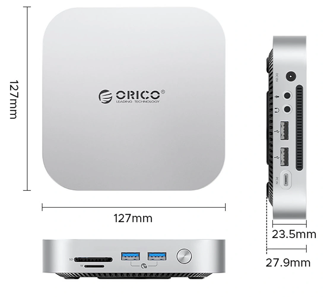 Multifunktionaler Hub Orico MiniLink M49P für Apple Mac Mini M4, 9in1, Silber