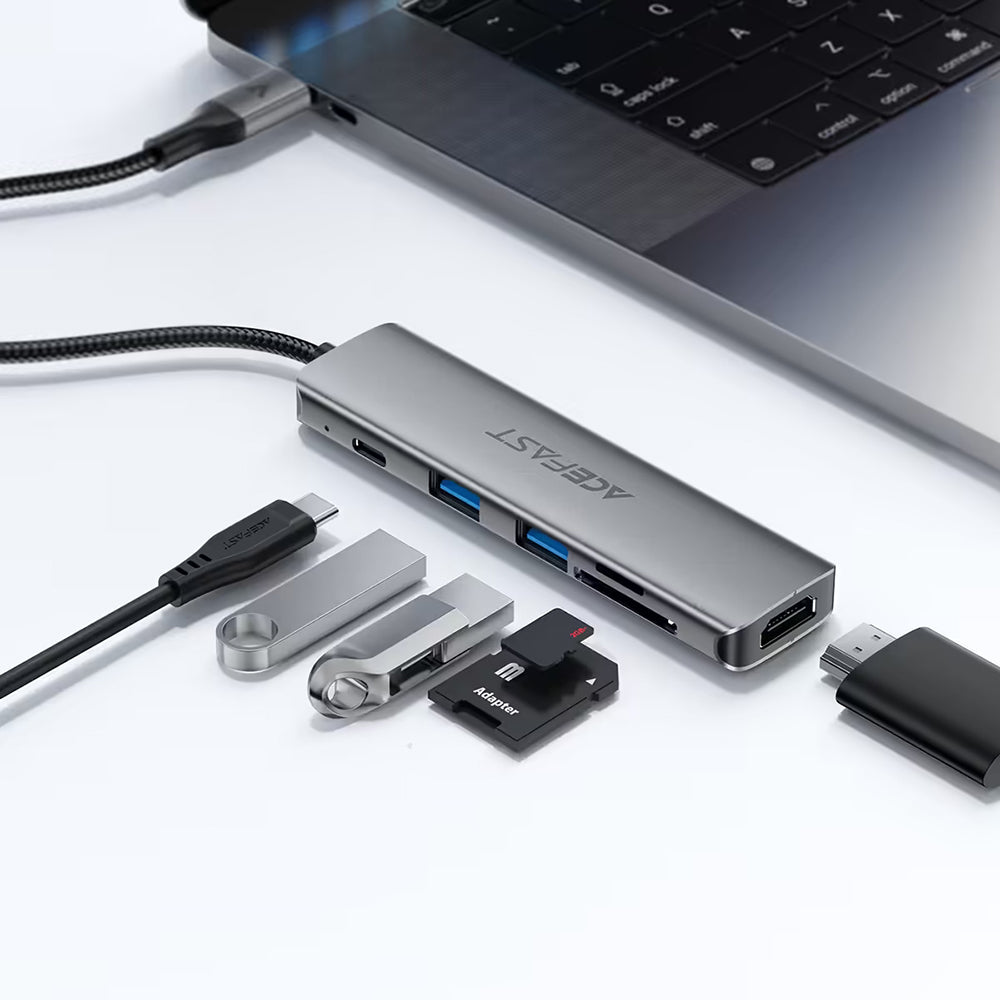 USB-C Hub Acefast J18, 6in1, Grau