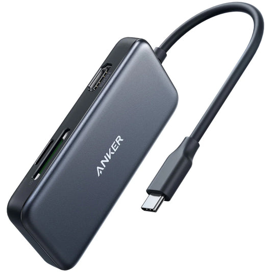 Anker USB-C Hub, 2 x USB-A 3.0 - 1 x HDMI - 1 x SD - 1 x microSD, Black A8334HA1