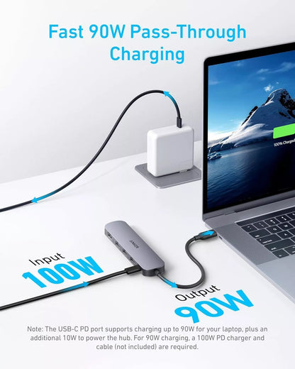 Hub USB-C Anker, 2 x USB-A - 1 x USB-A 3.0 - 1 x USB-C - 1 x HDMI, Grau A8357HA0