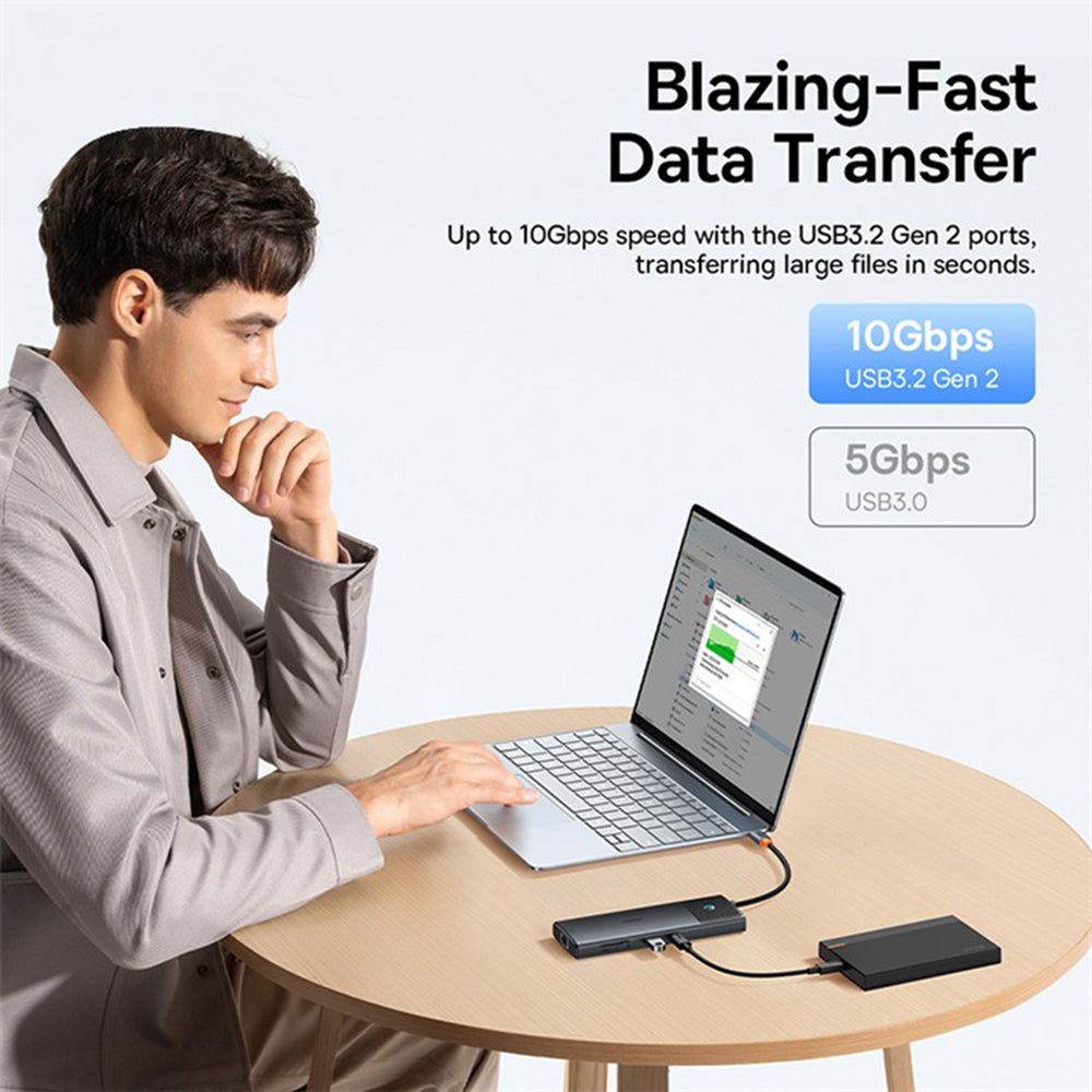 Hub USB-C Baseus Gleam II, 10in1, Schwarz B0114200