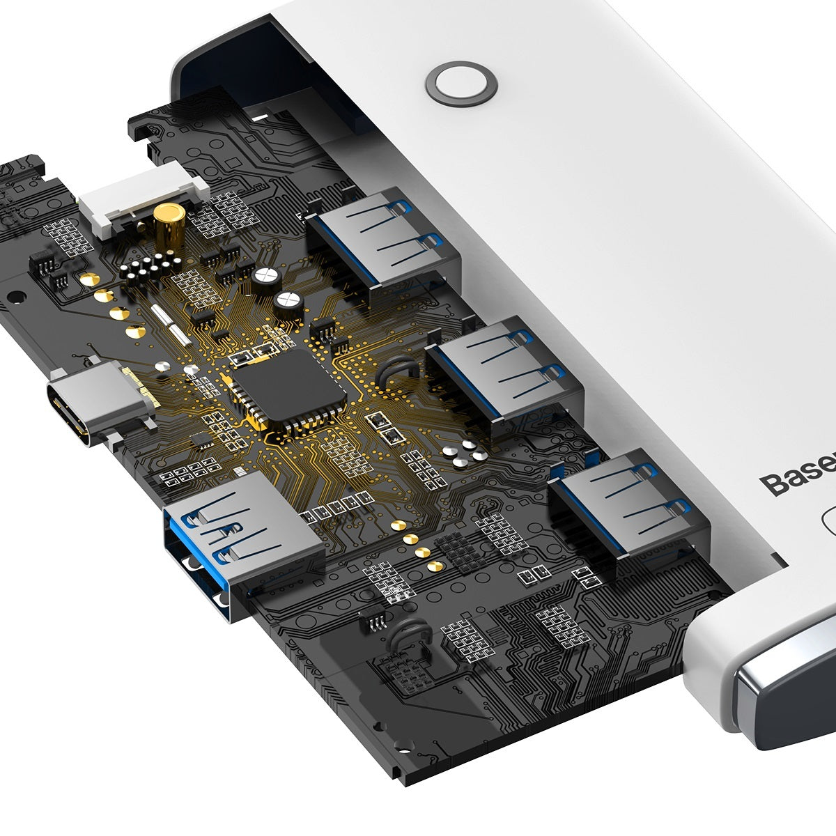 USB-C Hub Baseus Lite, 4 x USB-A 3.2, 2m, Weiß