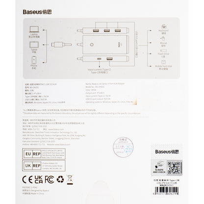 USB-C Hub Baseus Lite, 4 x USB-A 3.2, 2m, Weiß