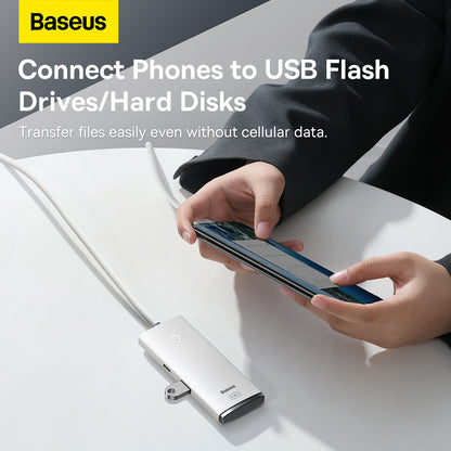 USB-C Hub Baseus Lite, 4 x USB-A 3.2, 2m, Weiß