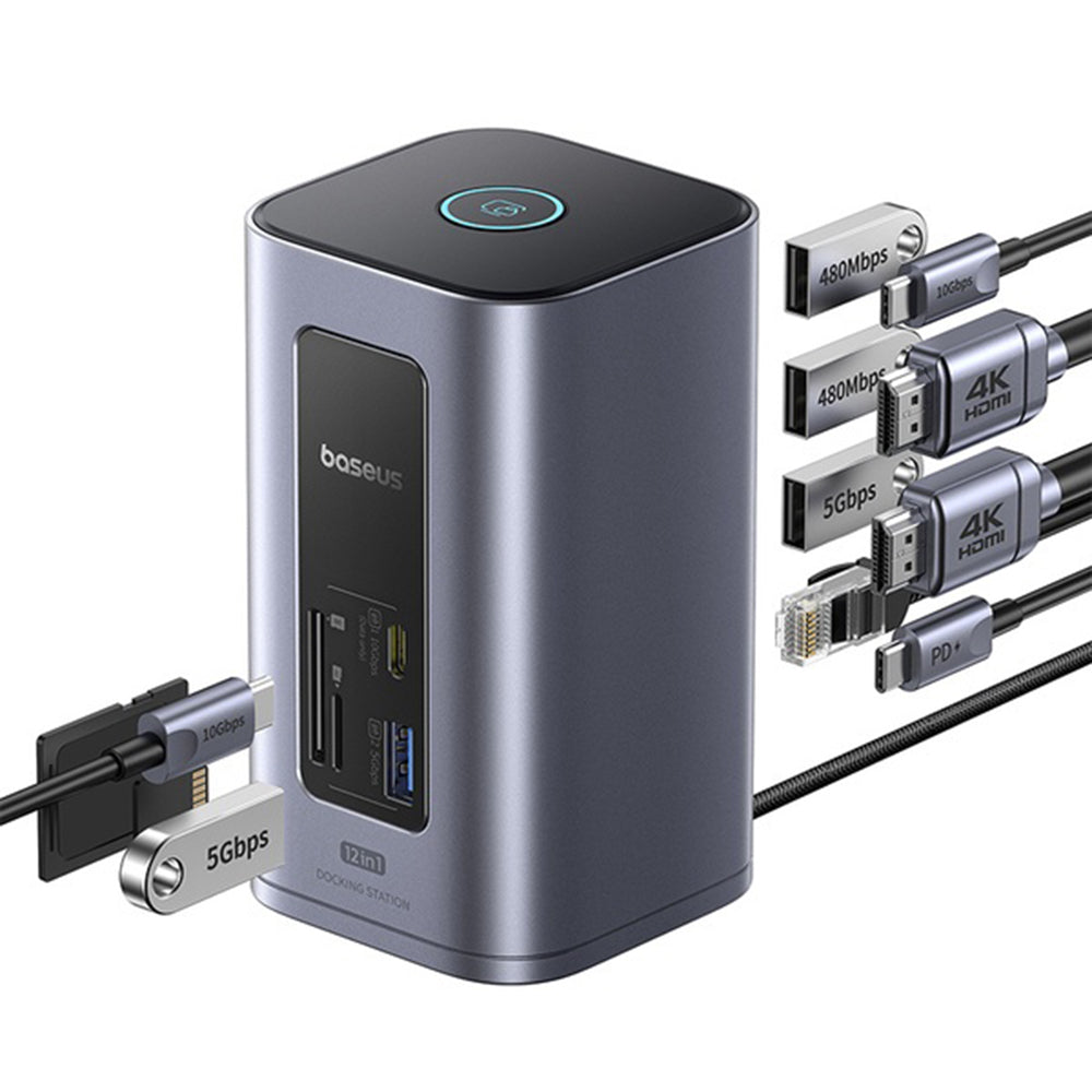 Hub USB-C Baseus NU1 Air Spacemate, 12in1, Grau B00061800123-00