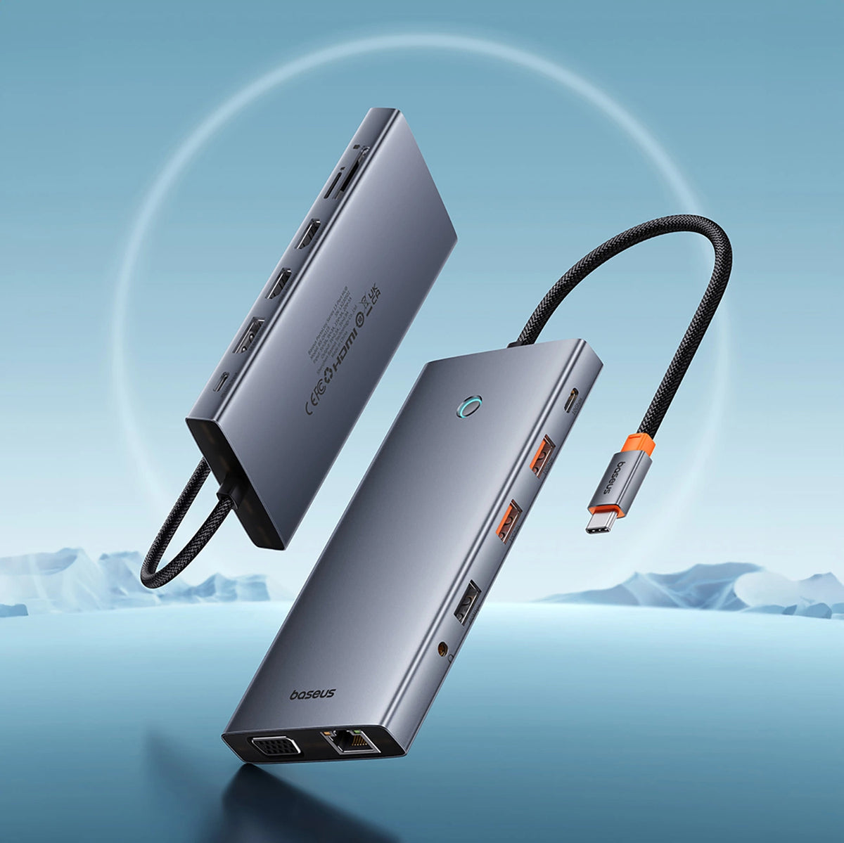 Hub USB-C Baseus PortalJoy, 13 en 1, Gris B00053002811-01