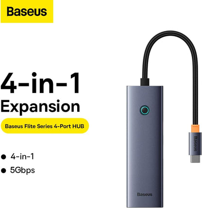 USB-C Hub Baseus UltraJoy, 4 x USB-A 3.0, Grau B0005280A813-03