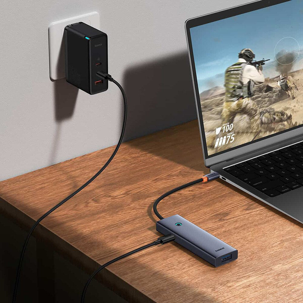 Hub USB-C Baseus UltraJoy, 4 x USB-A 3.0 - 1 x USB-C, Gri B00052801811-01