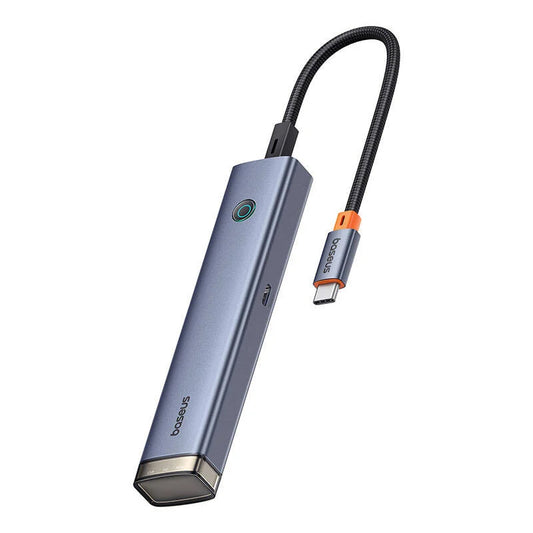 Hub USB-C Baseus UltraJoy, 2 x USB-A 3.0 - 1 x USB-A - 2 x USB-C - 1 x HDMI, Gri B00052802811-02