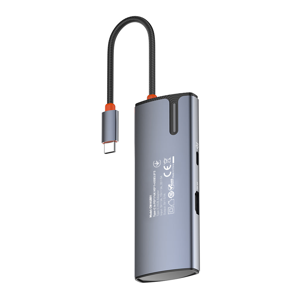 Hub USB-C ColorWay CW-HUB01, 5en1, Argenté