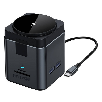 USB-C Hub mit QI Wireless Charging BlitzWolf BW-TH17, 9in1, Schwarz
