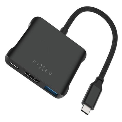 Hub USB-C Fixed Quadri, 5en1, Noir