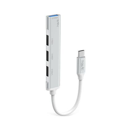 Hub USB-C HAVIT HB41, 4 en 1, Argenté