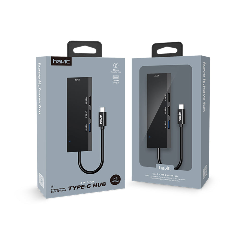 Hub USB-C HAVIT HB41, 4 en 1, Argenté