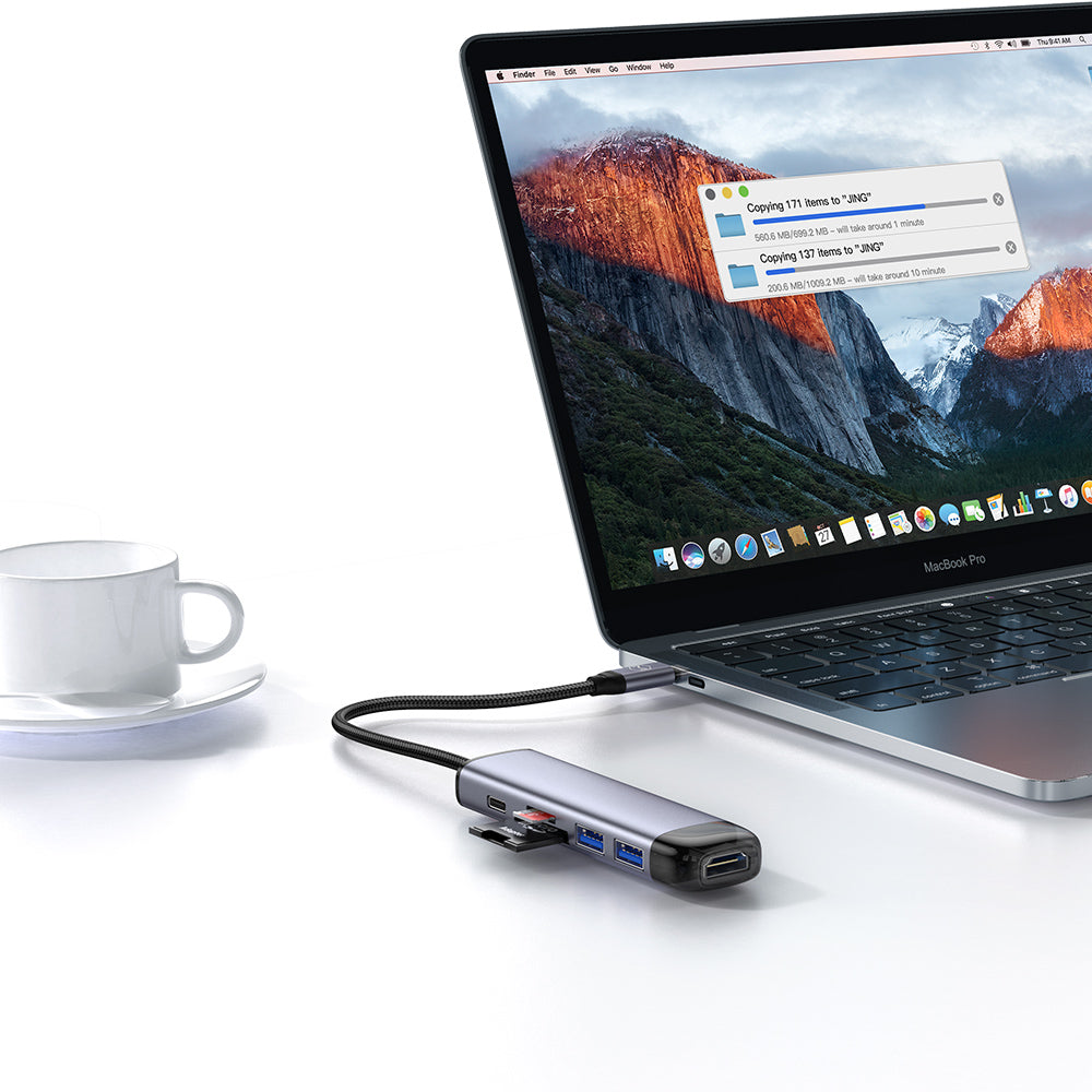 McDodo HU-7740 USB-C Hub, 6in1, Gray