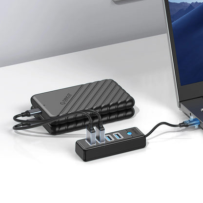 Hub USB-C Orico PW4U-C3, 4 x USB-A 3.0, Noir