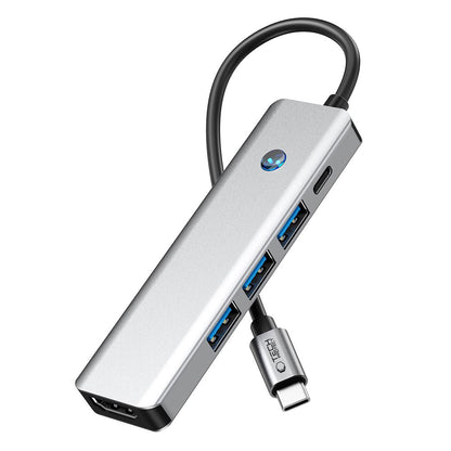 Hub USB-C Tech-Protect HB01, 1 x USB-A 3.0 - 2 x USB-A - 1 x USB-C - 1 x HDMI, Grau