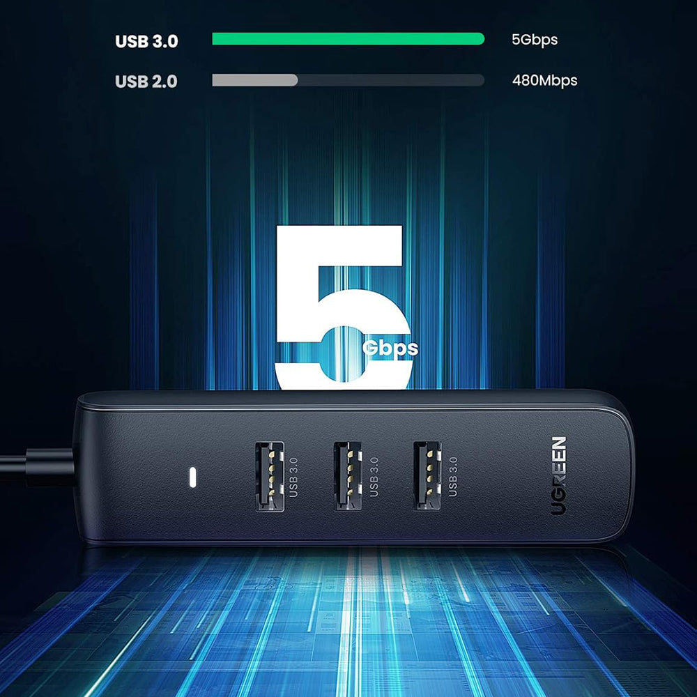 Hub USB-C UGREEN CM416 (10916), 4 x USB-A 3.0, Noir