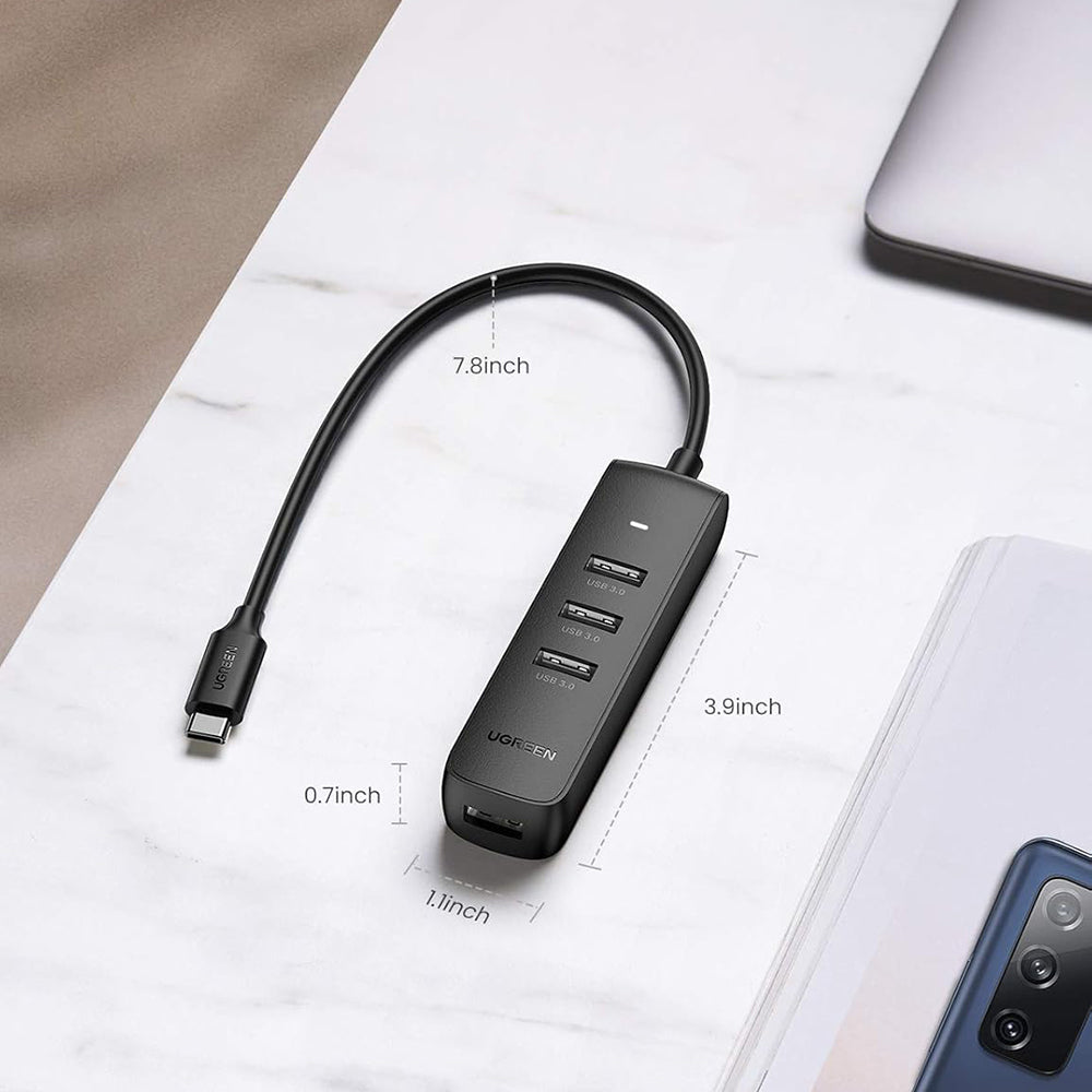 Hub USB-C UGREEN CM416 (10916), 4 x USB-A 3.0, Noir