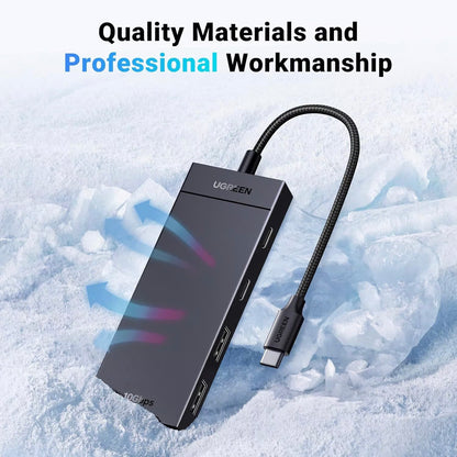 Hub USB-C UGREEN CM416, 2 x USB-A 3.1 - 2 x USB-C, 0.25m, Negru