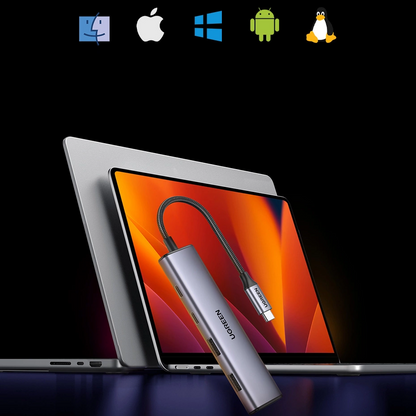 USB-C Hub UGREEN CM473, 2 x USB-A 3.0 - 2 x USB-C, 0,20 cm, Grau