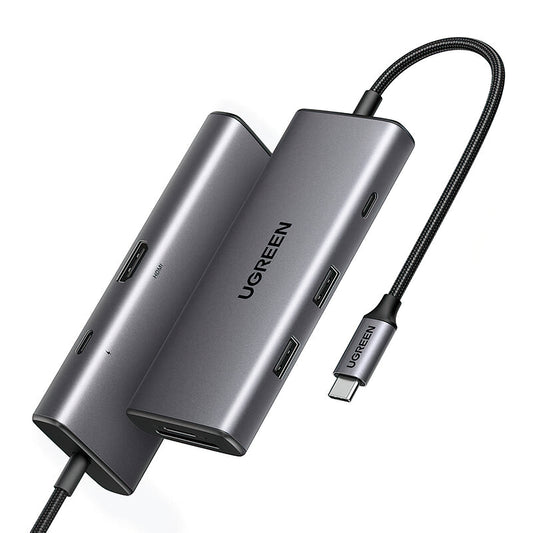 Hub USB-C UGREEN CM498 (15531), 2 x USB-A 3.2 - 2 x USB-C - 1 x HDMI - 1 x SD - 1 x microSD, Gris